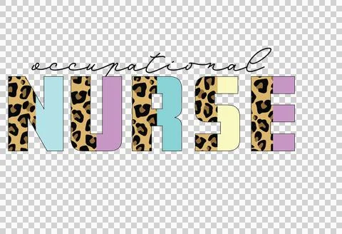 Occupational Nurse Text With Pattern typography letters Stock Illustration
