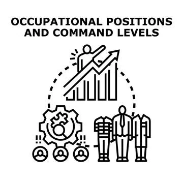 Occupational positions and command levels concept illustration Stock Illustration