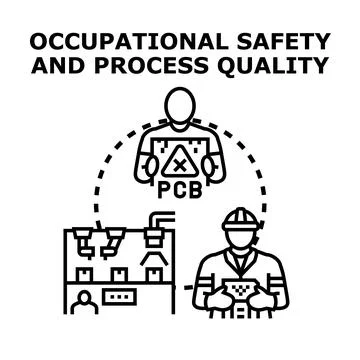 Occupational safety and process quality control concept Stock Illustration