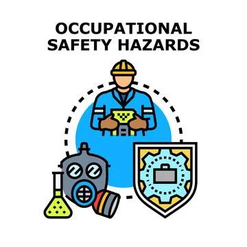 Occupational safety hazards vector illustration protecting workers Stock Illustration