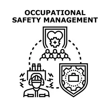 Occupational safety management concept ensuring workplace health protection Stock Illustration