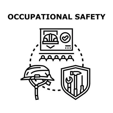 Occupational safety protecting workers and providing training Stock Illustration