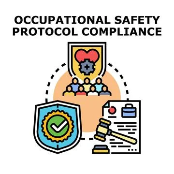 Occupational safety protocol compliance concept illustration Stock Illustration
