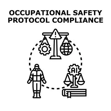 Occupational safety protocol compliance vector icon concept Stock Illustration