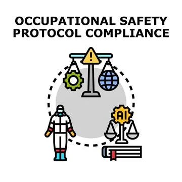 Occupational safety protocol compliance vector icon concept Stock Illustration