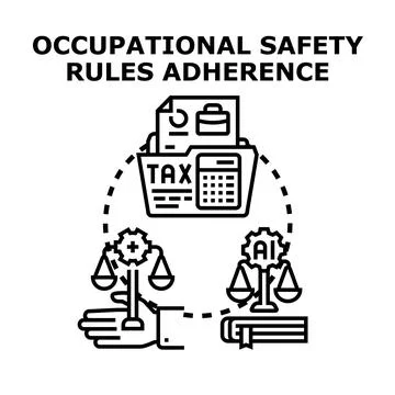Occupational safety rules adherence concept illustration Stock Illustration