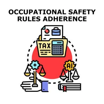 Occupational safety rules adherence concept illustration Illustration