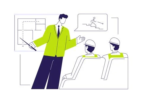 Occupational safety training abstract concept vector illustration. Illustrazione stock