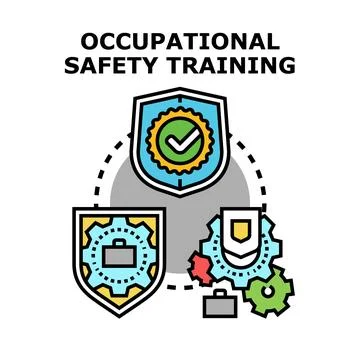 Occupational safety training concept for workplace security Illustrazione stock