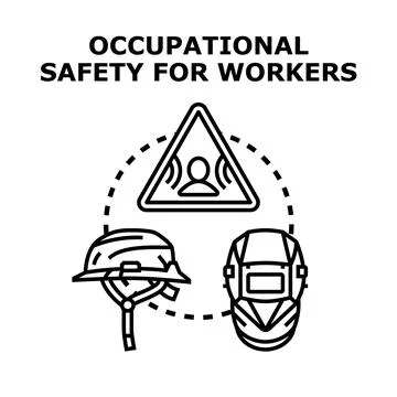 Occupational safety for workers with personal protective equipment Stock Illustration