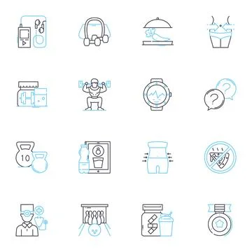 Occupational therapy linear icons set. Rehabilitation, Independence, Health Illustrazione stock