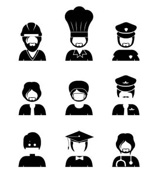 Occupations design over white background, vector illustration Stock Illustration