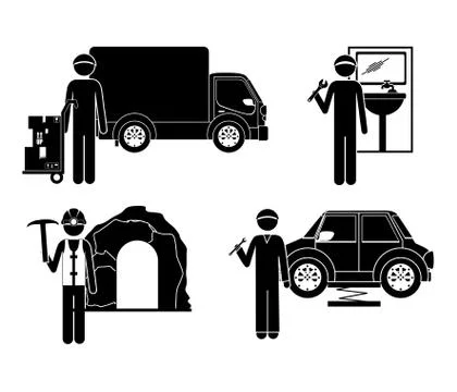 Occupations design over white background, vector illustration Stock Illustration