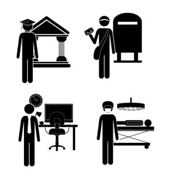 Occupations design over white background, vector illustration Stock Illustration