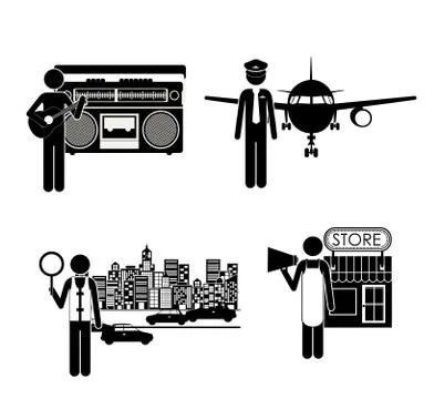 Occupations design over white background, vector illustration Stock Illustration