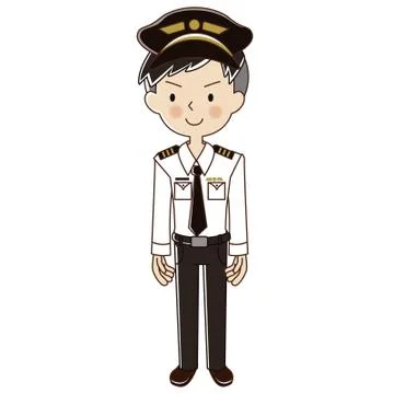 Occupations man pilot. Stock Illustration