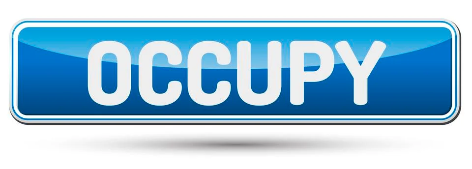 OCCUPY - Abstract beautiful button with text. Stock Illustration