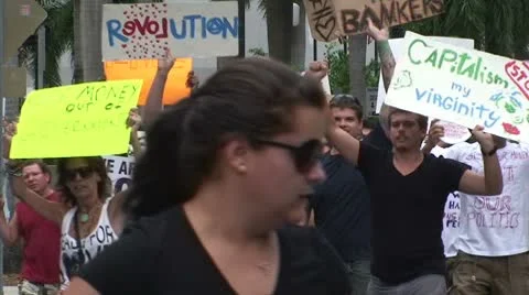 Occupy Wall Street Stock Footage 8852840