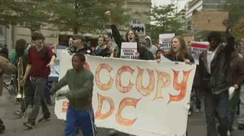 Occupy Wall Street protest against student debt Stock Footage