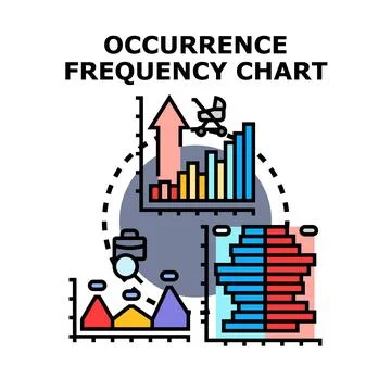 Occurrence frequency chart and demographic population analysis Stock Illustration