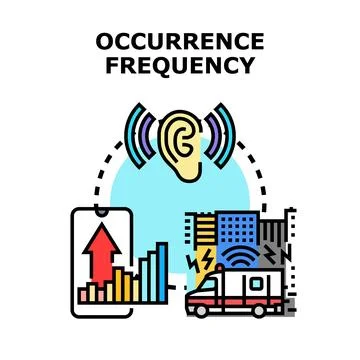 Occurrence frequency measuring sounds and urban alerts Stock Illustration