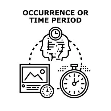 Occurrence or time period concept vector illustration Stock Illustration
