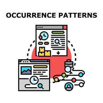 Occurrence patterns analysis for business strategy development Stock Illustration