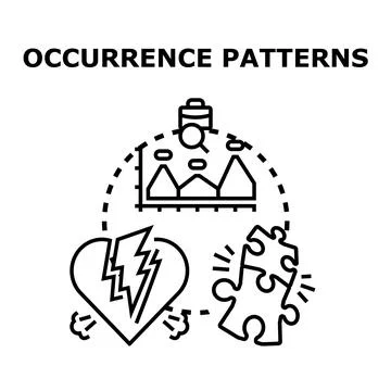 Occurrence patterns analysis for problem solving and emotional challenges Stockillustratie
