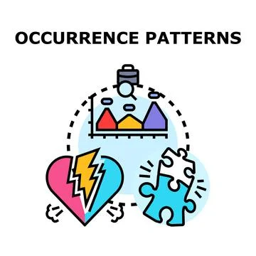 Occurrence patterns analysis for problem solving and emotional challenges Stock Illustration