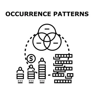 Occurrence patterns analyzing data and user behavior Illustrazione stock