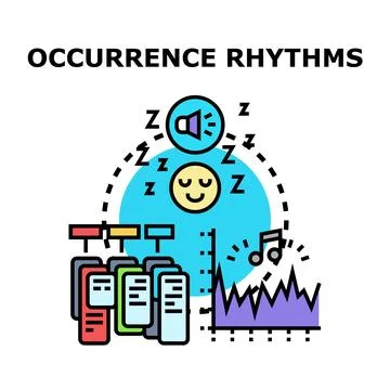 Occurrence rhythms concept identifying daily activity patterns Ilustração Stock
