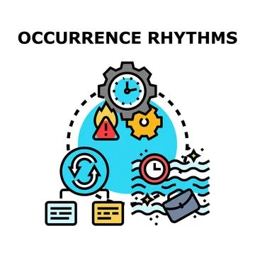 Occurrence rhythms concept showing event frequency management Stock Illustration