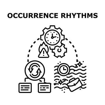 Occurrence rhythms concept showing event frequency management Stock Illustration