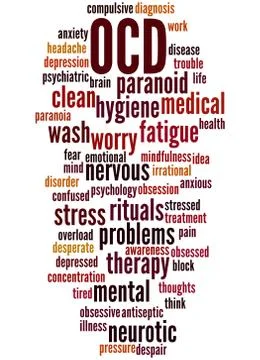 OCD - Obsessive compulsive personality disorder, word cloud concept Stock Illustration