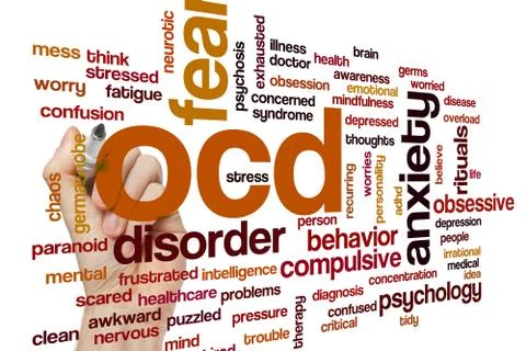OCD word cloud concept 库存插图