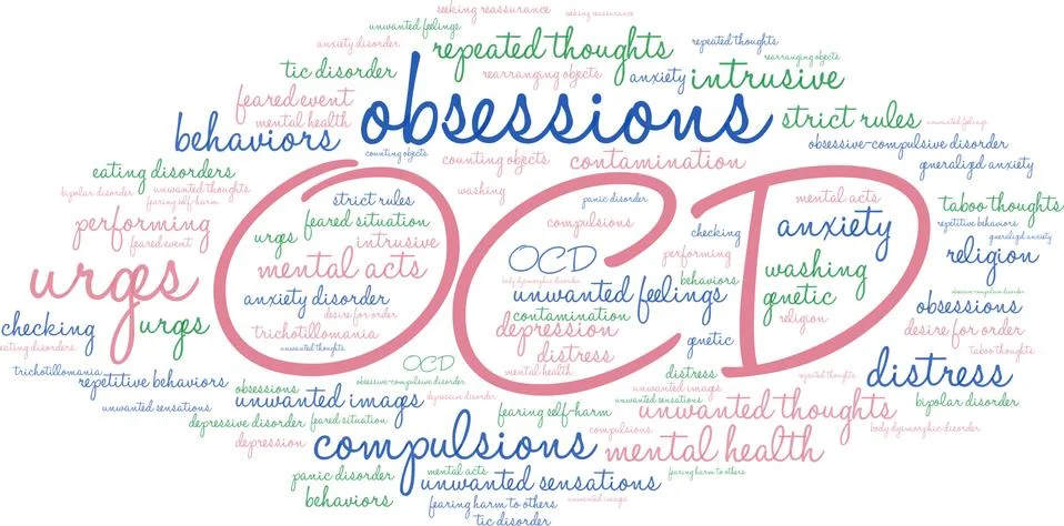 OCD Word Cloud 스톡 일러스트