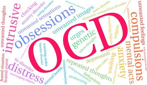 OCD Word Cloud Stock Illustration