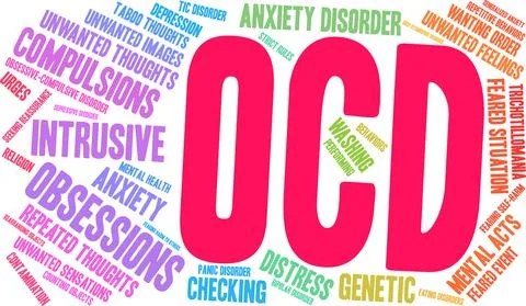 OCD Word Cloud 스톡 일러스트