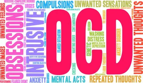 OCD Word Cloud 스톡 일러스트