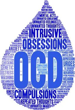 OCD Word Cloud 스톡 일러스트