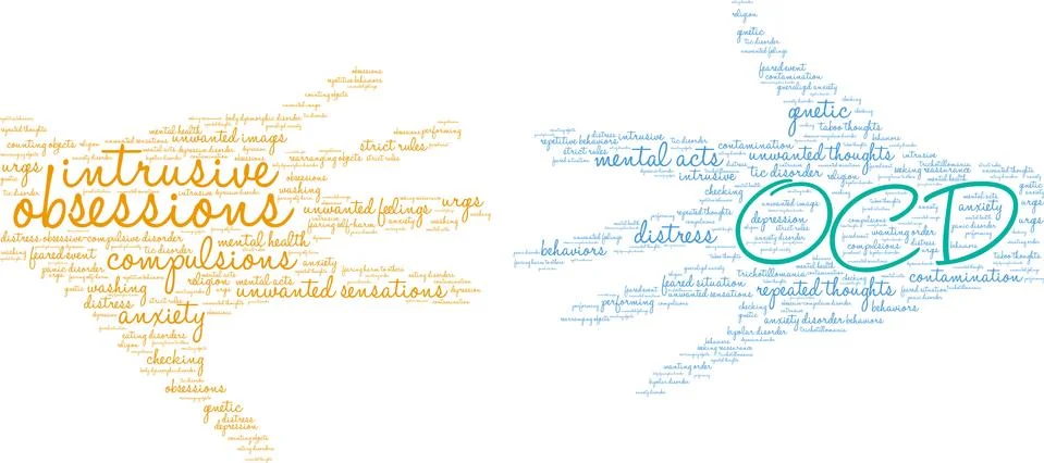 OCD Word Cloud Stock Illustration