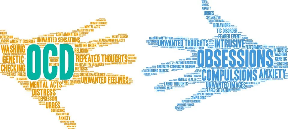 OCD Word Cloud 스톡 일러스트