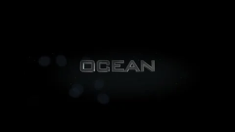 Ocean 3D title metal text on black alpha channel background Stock Footage 256454594