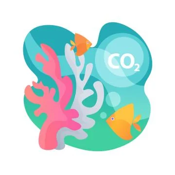 Ocean acidification abstract concept vector illustration. Stock Illustration