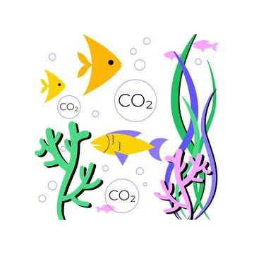 Ocean acidification abstract concept vector illustration. Illustrazione stock