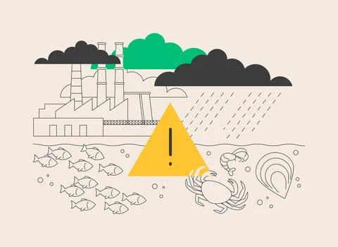 Ocean acidification abstract concept vector illustration. Stock Illustration