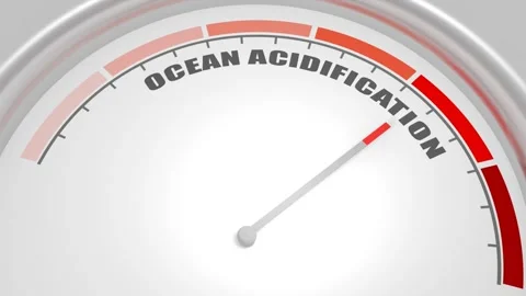 Ocean acidification value measuring device with arrow and scale. Carbon dioxide Stock Footage 274521503