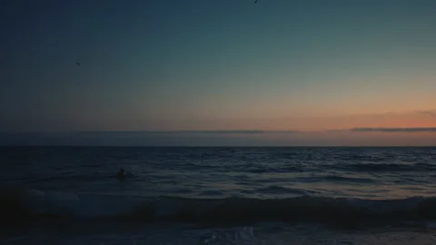 Ocean after sunset Stock Footage 136427293