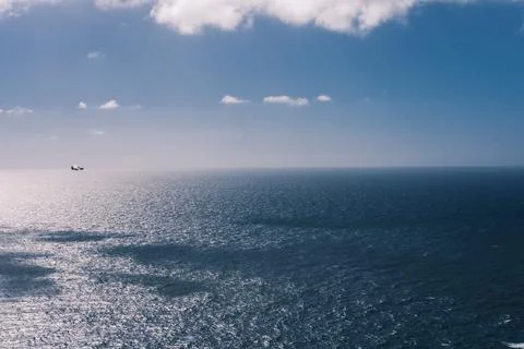 Ocean with airplane Stock Photos