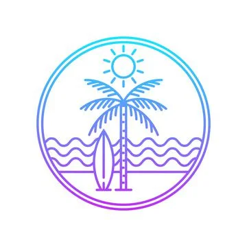 Ocean and beach panorama. Stock-Illustration